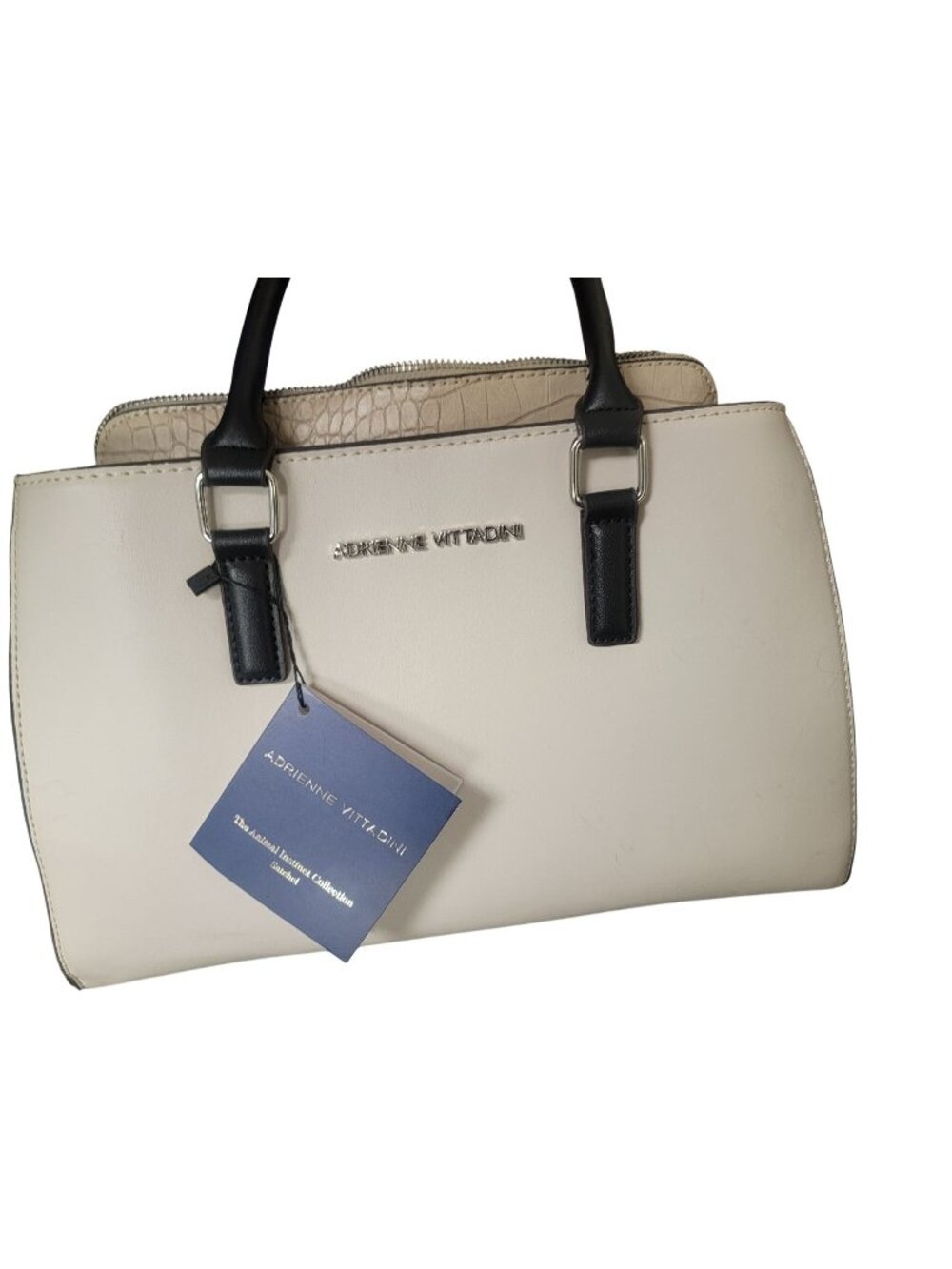 Adrienne Vittadini Animal Instinct Satchel Handbag With Removable Strap